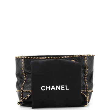 Chain Around Lines Shopping Tote Quilted Calfskin Small