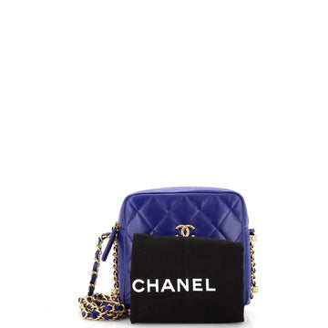 Chain Around Square Camera Bag Quilted Lambskin Small