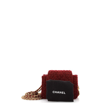 Accordion Card Holder on Chain Quilted Tweed