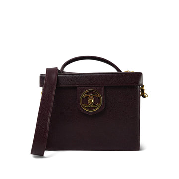 Chanel  Wine Red Vanity Case leather GHW