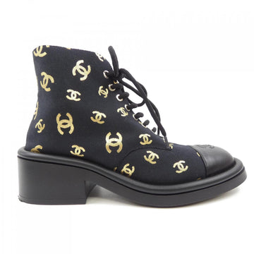 Chanel G39093Y56084 Print Fabric Lambskin Shearling Boots