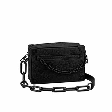 LV MINI SOFT TRUNK MONOGRAM TAURILLON LEATHER BLACK 18CM M55702