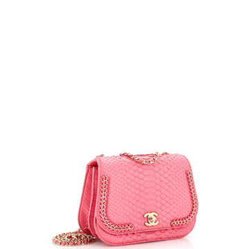 Braided Chic Flap Bag Python Small