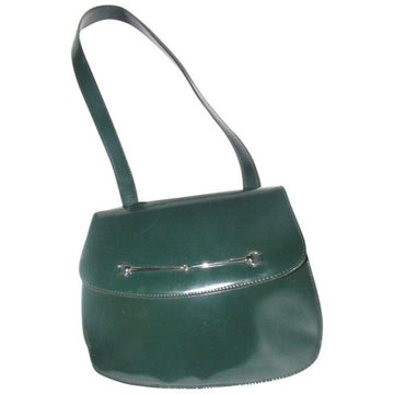 SOLD! Gucci Green Glossy  Leather Horsebit Satchel