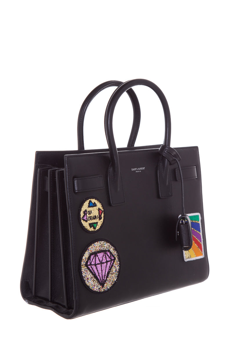 Saint Laurent Black Patch Detail Sac de Jour NM