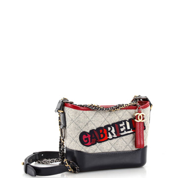 Gabrielle Logo Hobo Quilted Felt and Calfskin Small