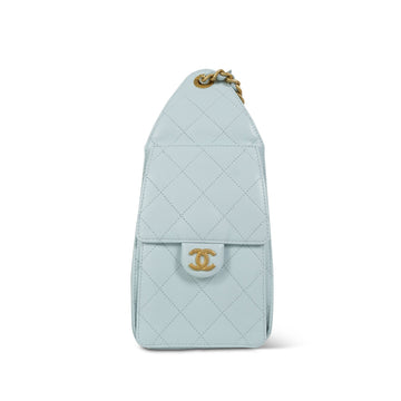 Light Blue leather Quilted 25 Hobo Bag Small Aged Gold Hardware