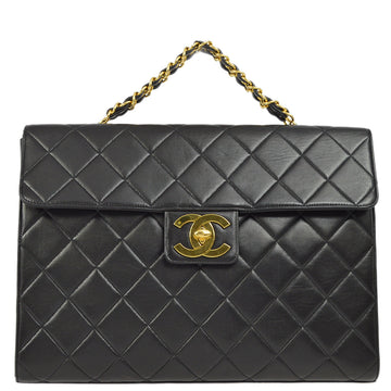 Top Quality Chanel Black Leather Briefcase Business Handbag