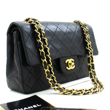 Top Quality Chanel Classic Double New 9" Chain Shoulder Bag Black Leather