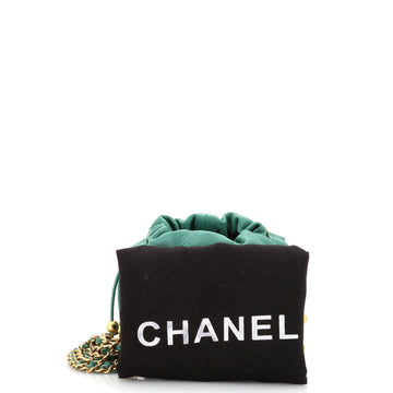 Medallion Charms Drawstring Bucket Bag Quilted Caviar Mini