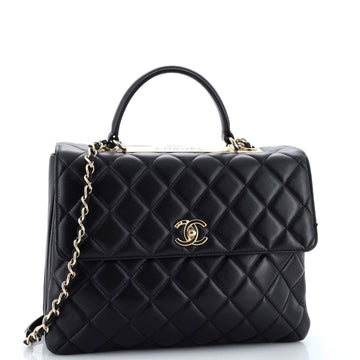 Trendy CC Top Handle Bag Quilted Lambskin Large