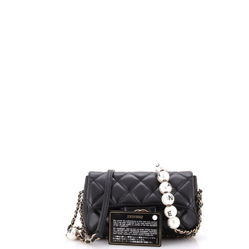 My Precious Pearls Chain Flap Bag Quilted Lambskin Small
