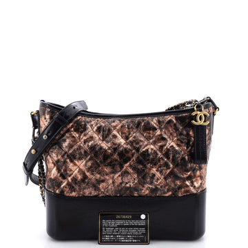 Gabrielle Hobo Quilted Metallic Crumpled Goatskin Medium