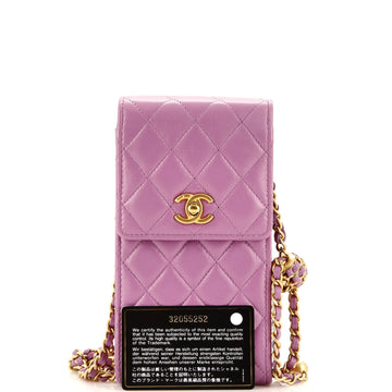Pearl Crush Phone Holder Crossbody Bag Quilted Lambskin