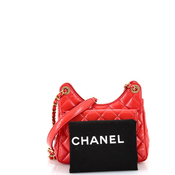 Wavy CC Hobo Quilted Crumpled Calfskin Small