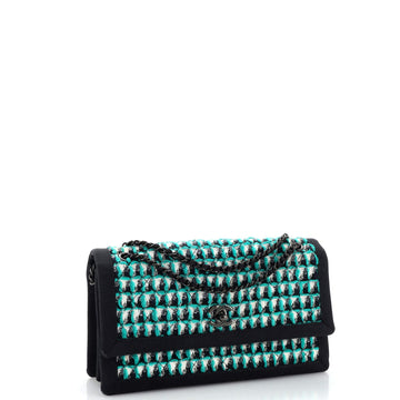Two Tone Flap Bag Quilted Tweed Small