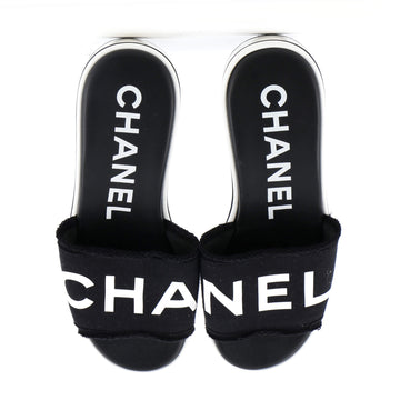 Women's CHA-NEL Logo Sandals Fabric