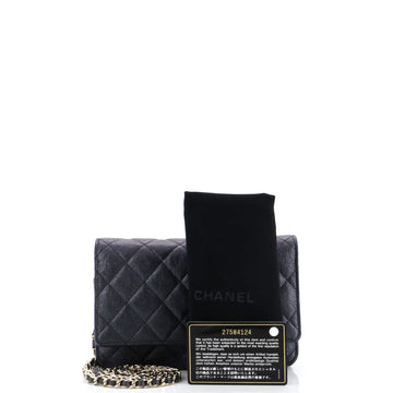 Wallet on Chain Quilted Iridescent Caviar