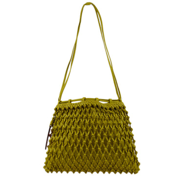 Top Quality Chanel Green Leather Braided Shoulder Bag