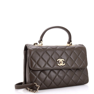 Trendy CC Top Handle Bag Quilted Lambskin Medium