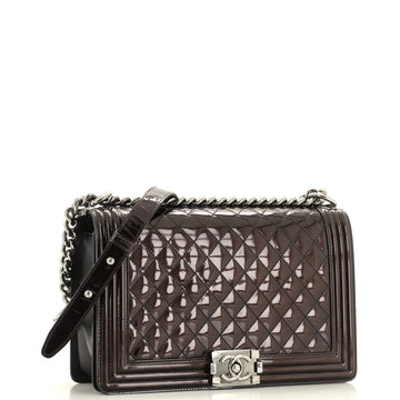 Boy Flap Bag Quilted Patent New Medium