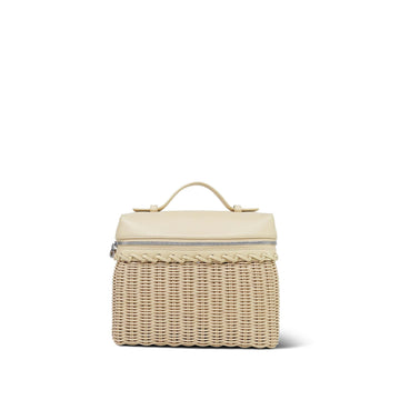 Loro Piana North-South Wicker Rattan Malt-Chantilly Silver Hardware