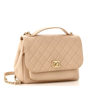 Business Affinity Flap Bag Quilted Caviar Large
