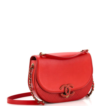 Coco Curve Flap Messenger Calfskin and Quilted Goatskin Small