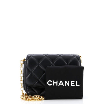 CC Coin Chain Flap Bag Quilted Lambskin Small