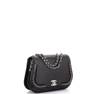 Braided Chic Flap Bag Calfskin Small