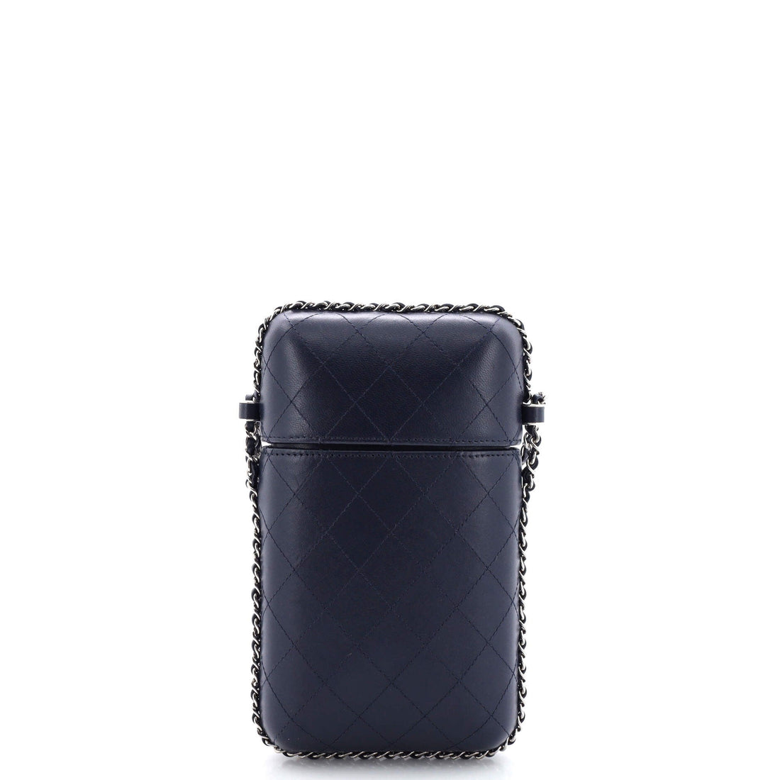 Chain Around Phone Holder Box Crossbody Quilted Lambskin