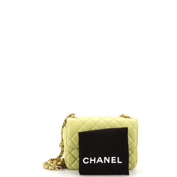 Casino Royale Charms Square Flap Bag Quilted Lambskin with Enamel Small