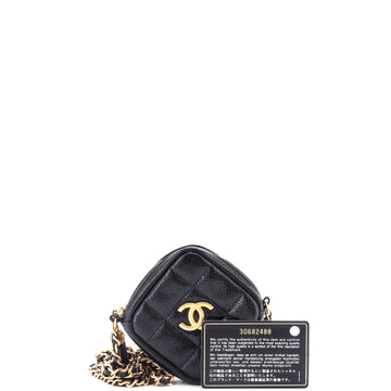 Diamond Coin Purse with Chain Quilted Caviar