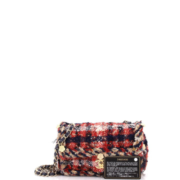 Charms Classic Single Flap Bag Braided Quilted Tweed Mini