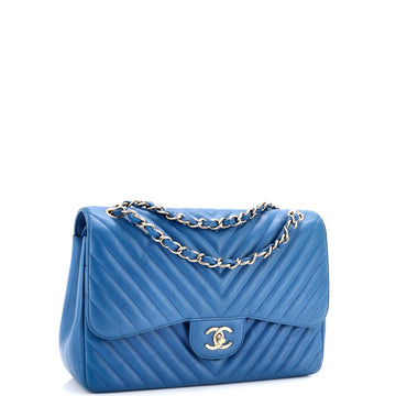Classic Double Flap Bag Chevron Lambskin Jumbo