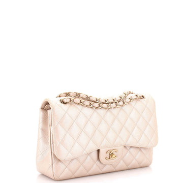 Classic Double Flap Bag Quilted Iridescent Caviar Jumbo