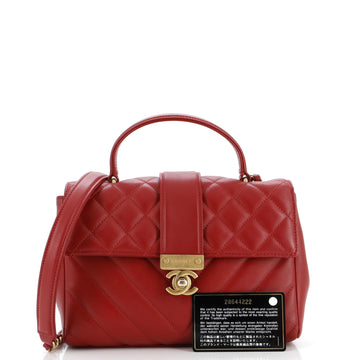 In The City Top Handle Flap Bag Mixed Quilt Calfskin Medium