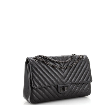 So Black Reissue 2.55 Flap Bag Chevron Aged Calfskin 226