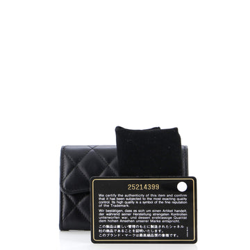 Classic Flap Card Case Quilted Lambskin