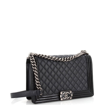 Boy Flap Bag Quilted Goatskin with Patent New Medium