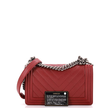 Boy Flap Bag Chevron Caviar Old Medium