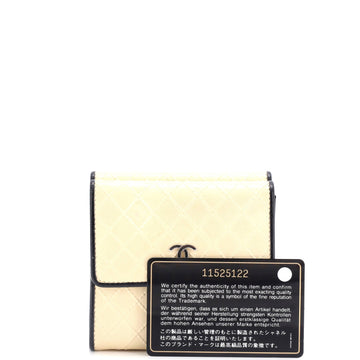 Diamond Stitch CC Trifold Wallet Quilted Calfskin Compact