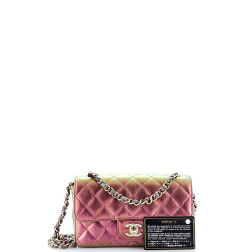 Classic Single Flap Bag Quilted Iridescent Lambskin Mini