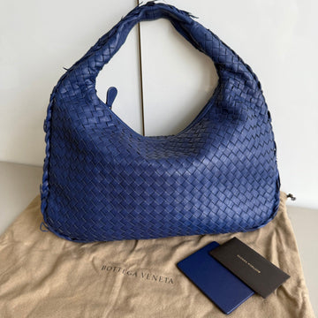 Bottega Veneta Veneta Hobo Small Navy Intrecciato Leather Bag 40cm
