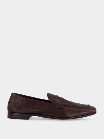 Dark Brown Leather Loafers