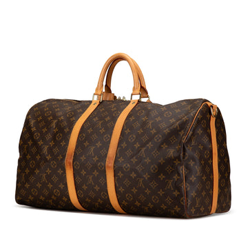 Brown Louis Vuitton Monogram Keepall Bandouliere 55 Travel Bag