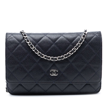 Wallet on Chain Quilted Caviar
