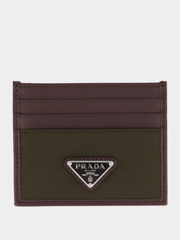 Brown Re-Nylon Leather Card Holder