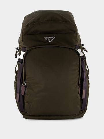 Camouflage Green Speedrock Re-Nylon and Leather Backpack
