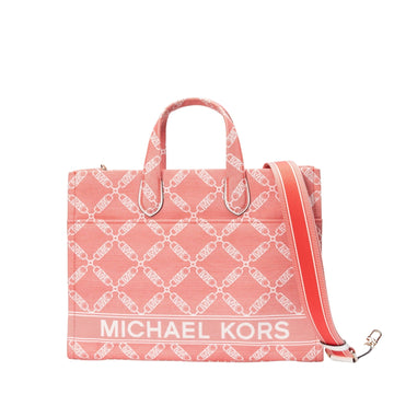 Michael Kors Rose Gigi Empire Logo Jacquard Tote